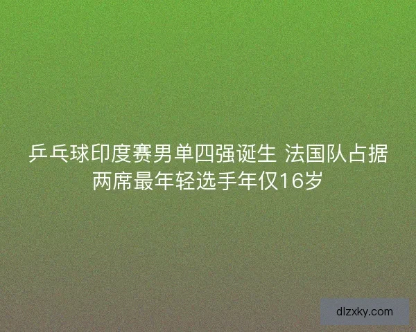 乒乓球印度赛男单四强诞生 法国队占据两席最年轻选手年仅16岁