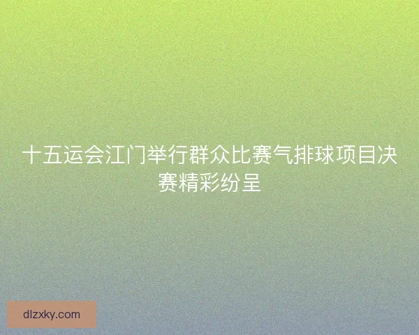 十五运会江门举行群众比赛气排球项目决赛精彩纷呈